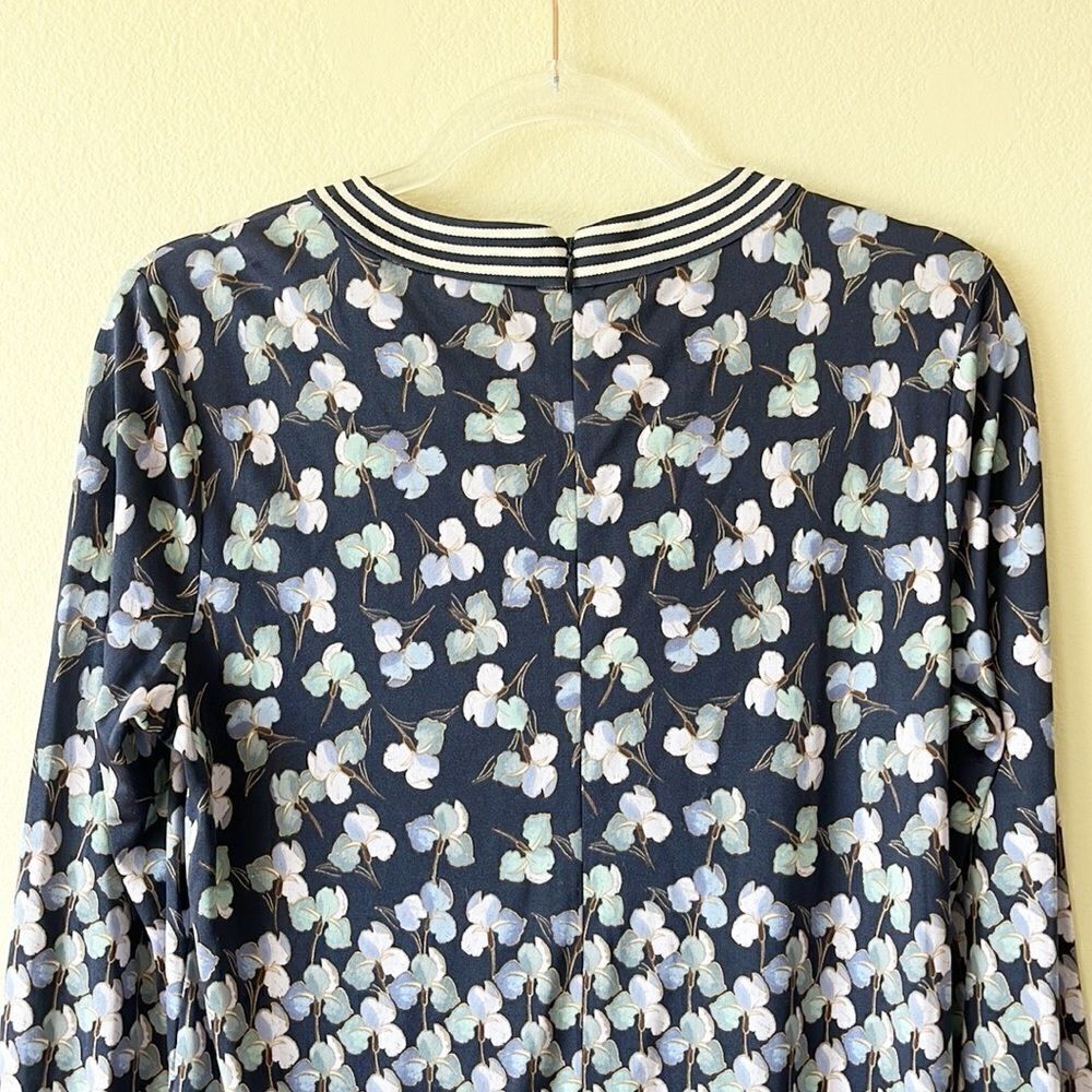 A.L.C. Floral Print 100% Silk Sheath Long Sleeve Dress - Picture 9 of 15